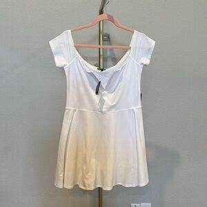 NWT! Express White Cap Sleeve Skater Dress